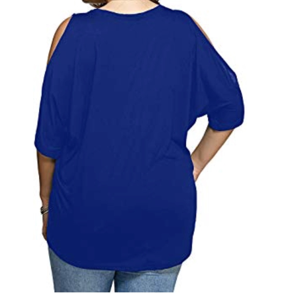Beautiful women plus size v neck short sleeve top - Picture 7 of 7